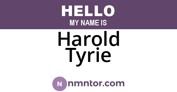 Harold Tyrie