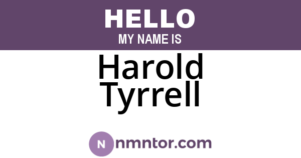 Harold Tyrrell