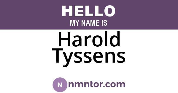 Harold Tyssens