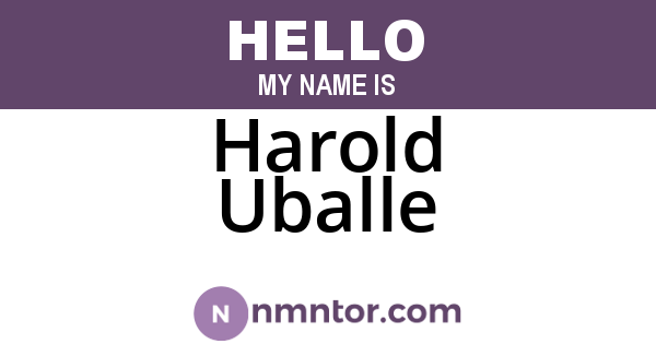 Harold Uballe