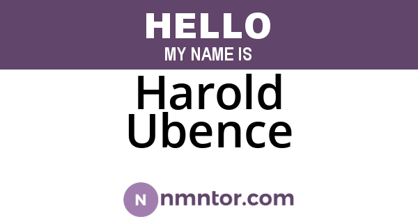 Harold Ubence
