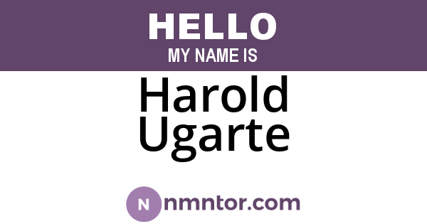 Harold Ugarte