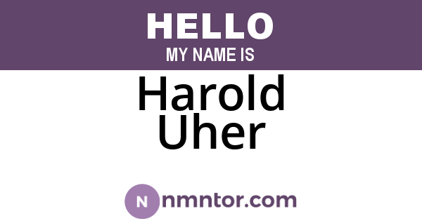 Harold Uher