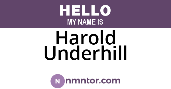 Harold Underhill