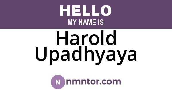 Harold Upadhyaya