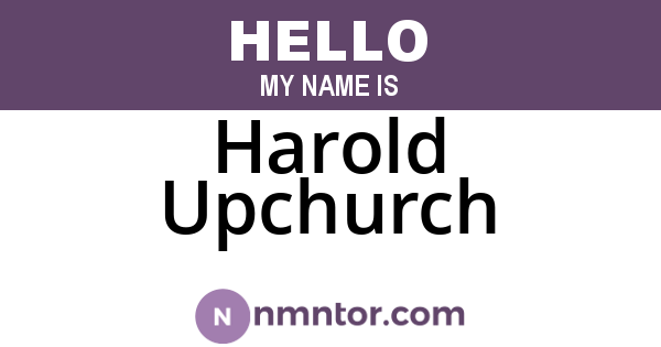 Harold Upchurch
