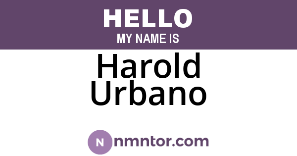 Harold Urbano