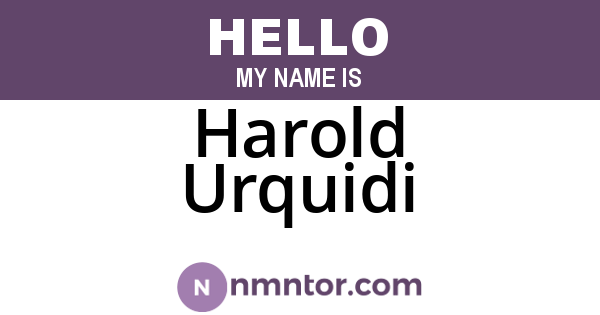 Harold Urquidi