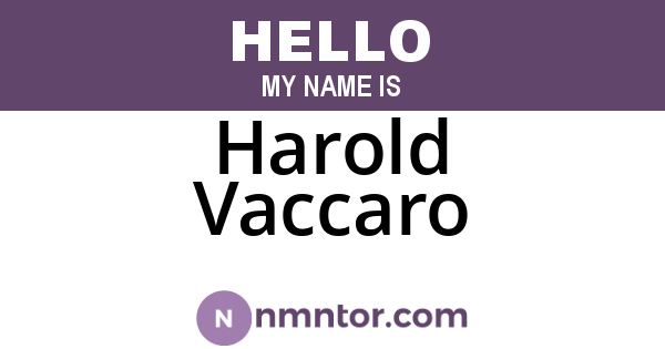 Harold Vaccaro