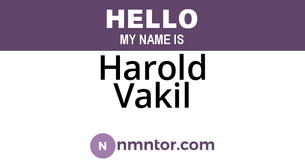 Harold Vakil