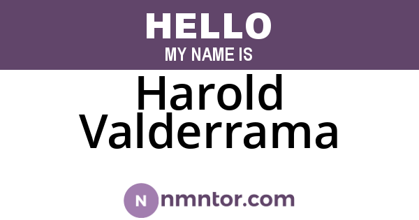 Harold Valderrama