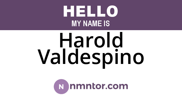 Harold Valdespino