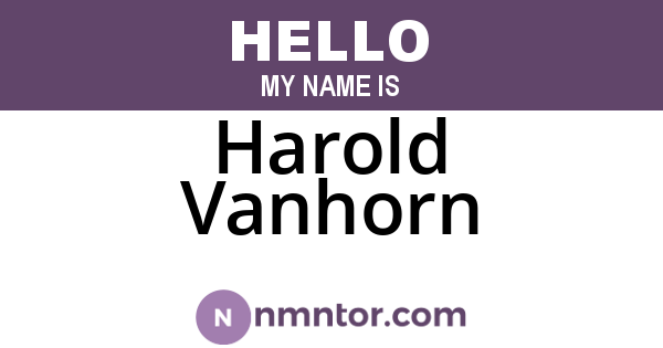 Harold Vanhorn