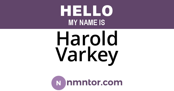 Harold Varkey