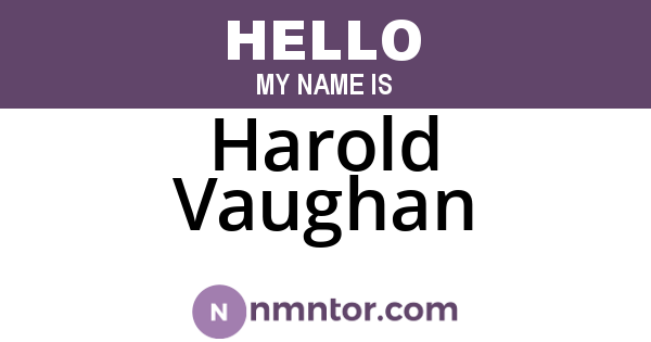 Harold Vaughan