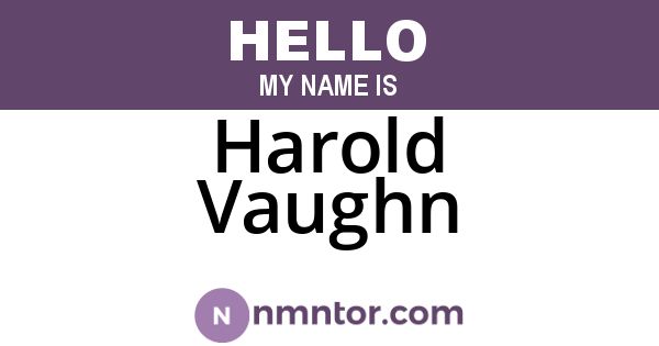 Harold Vaughn