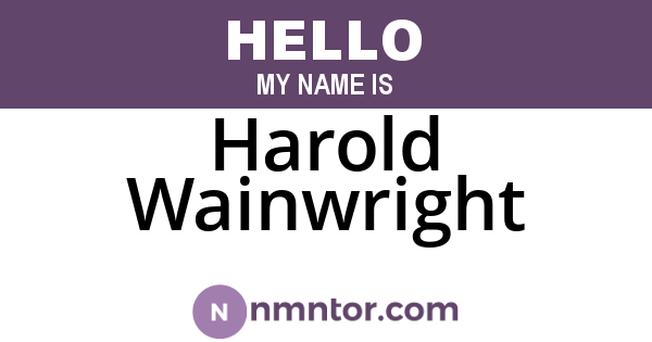 Harold Wainwright