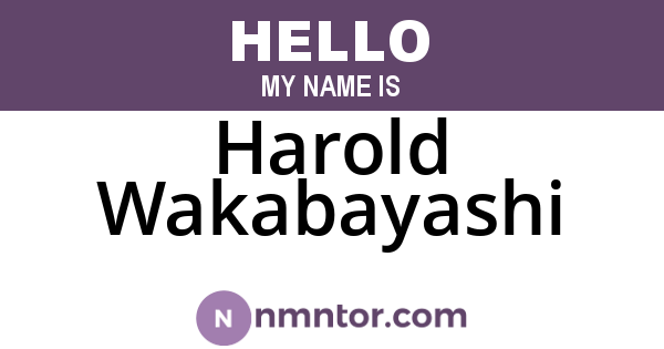 Harold Wakabayashi