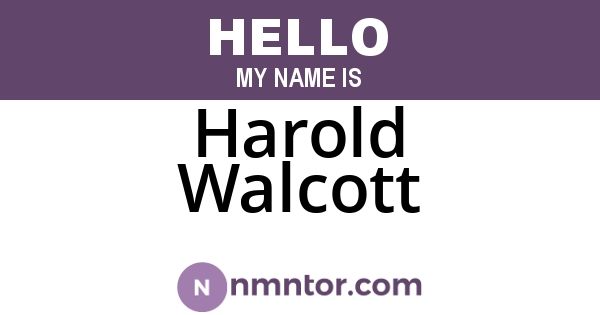 Harold Walcott