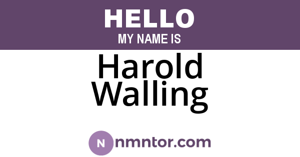 Harold Walling