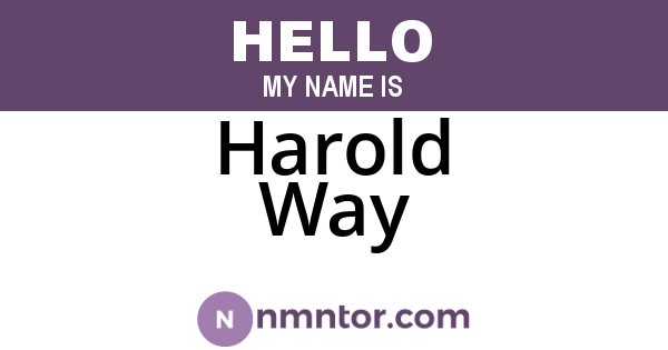 Harold Way