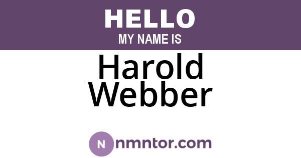 Harold Webber