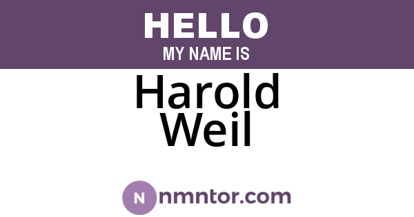 Harold Weil