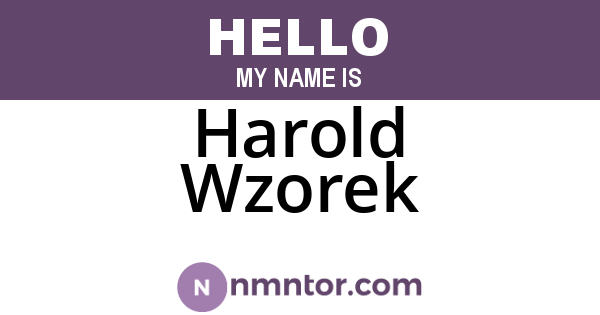 Harold Wzorek