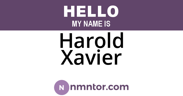Harold Xavier