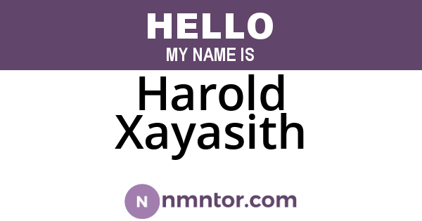 Harold Xayasith