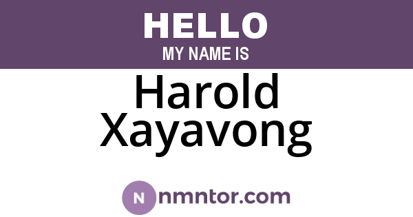 Harold Xayavong