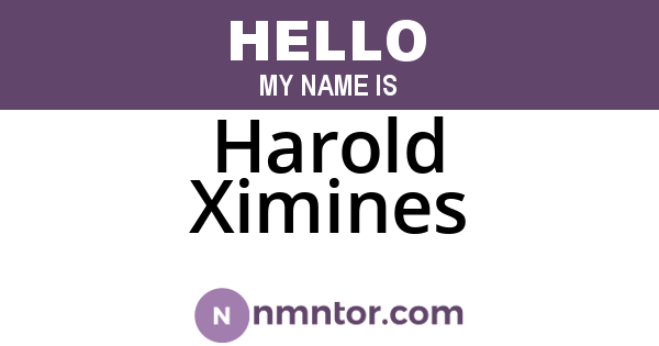 Harold Ximines