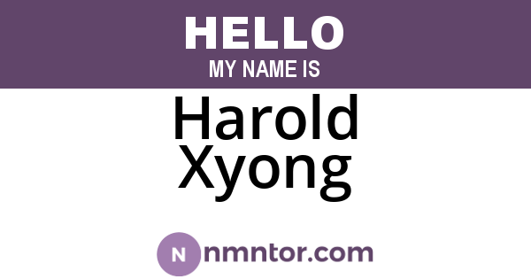 Harold Xyong