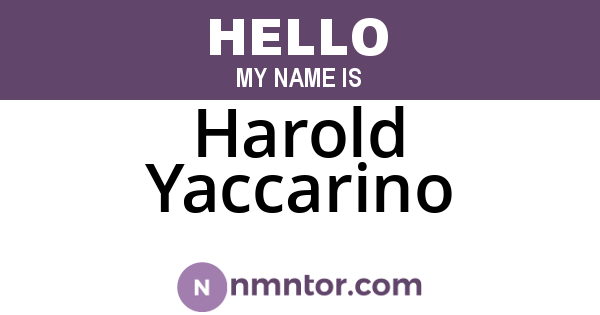 Harold Yaccarino