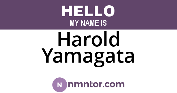 Harold Yamagata
