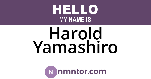 Harold Yamashiro