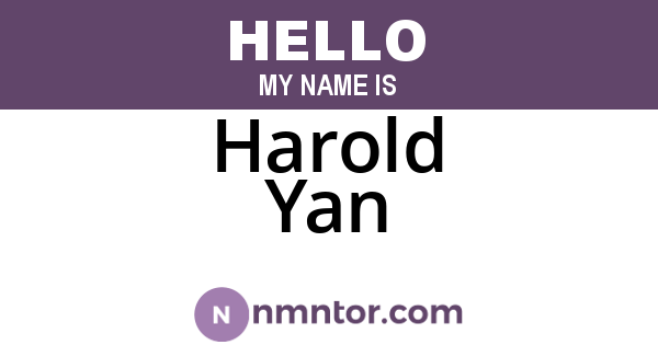 Harold Yan