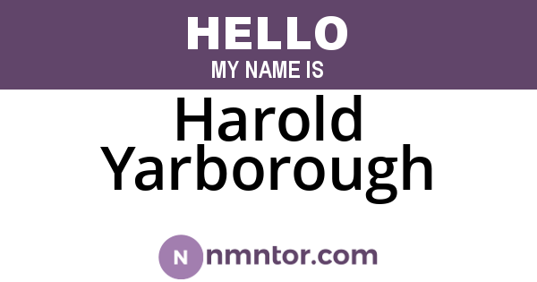 Harold Yarborough
