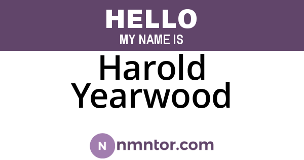 Harold Yearwood