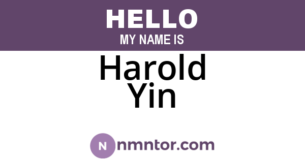 Harold Yin