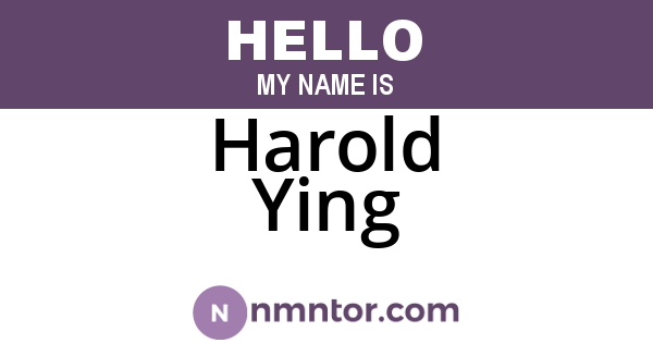 Harold Ying