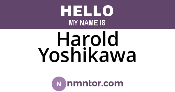 Harold Yoshikawa
