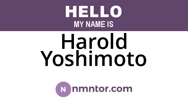 Harold Yoshimoto