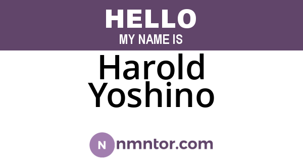 Harold Yoshino