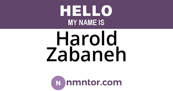Harold Zabaneh
