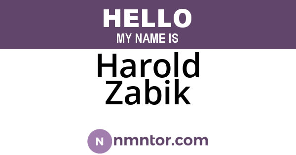 Harold Zabik