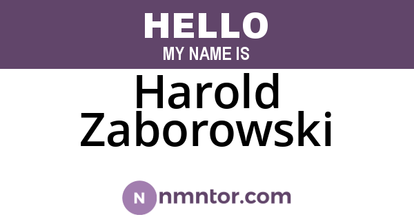 Harold Zaborowski