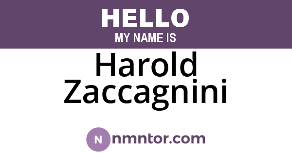 Harold Zaccagnini