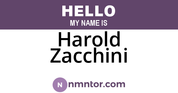 Harold Zacchini