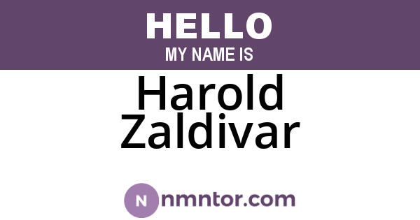 Harold Zaldivar